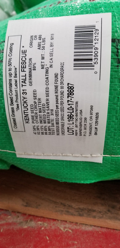 Kentucky 31 Grass Seed - 50 lbs